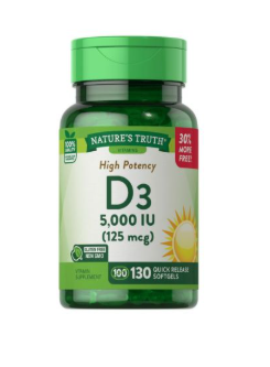 Nature's Truth Vitamin D3 5000 Iu 130 Softgels
